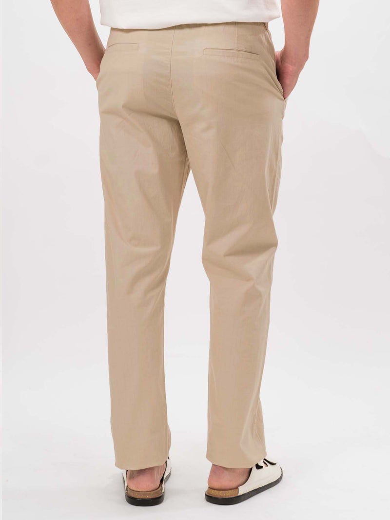 Maniac بنطال رياضي قطن خفيف بيج فاتح للرجال من مانيك - Image 4